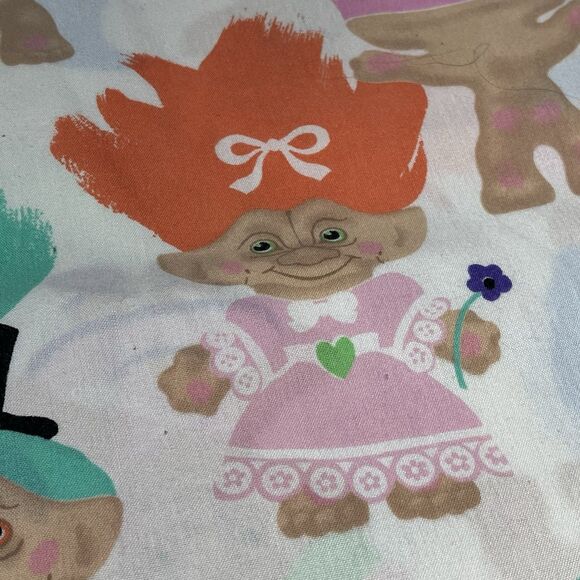 VTG‎ Ace Treasure Trolls Dolls Twin Flat Sheet 1992 Retro Cutter Fabric Crafters - Picture 4 of 7